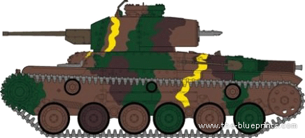 Танк IJA Type 97 [Chi Ha] - чертежи, габариты, рисунки